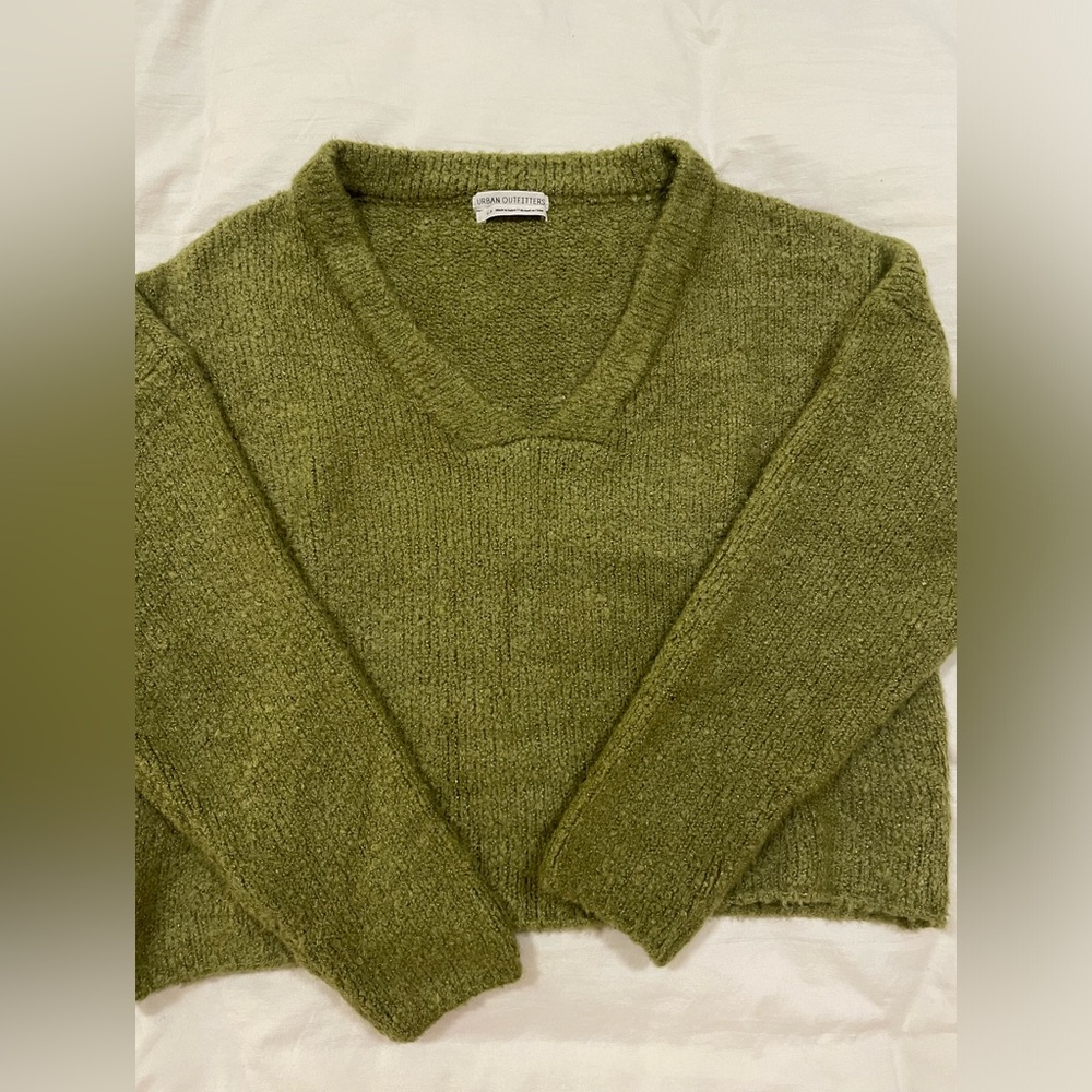 Urban Outfitters olive v neck sweater